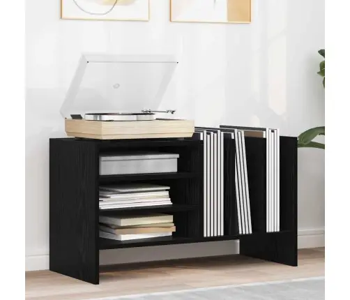 Plašu Skapis Melns Ozolkoks 78.5 X 35 X 45 Cm Inženierijas Koks Vidaxl