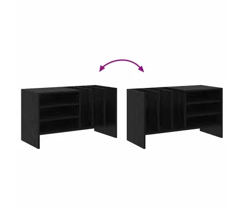 Plašu Skapis Melns Ozolkoks 78.5 X 35 X 45 Cm Inženierijas Koks Vidaxl