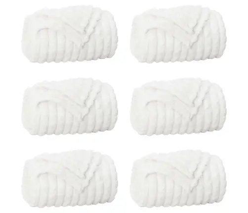 Pledu Segas 6 Pcs Balts 240 X 220 Cm Flīss Vidaxl