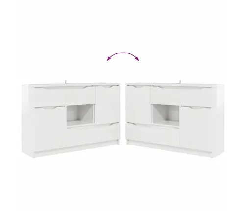 Puse Ar Atvilktni Augsta Spīduma Baltā Krāsa 100 X 30 X 65,6 Vidaxl