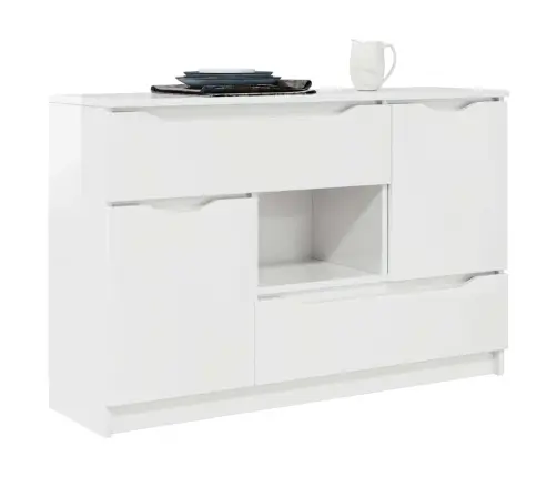 Puse Ar Atvilktni Augsta Spīduma Baltā Krāsa 100 X 30 X 65,6 Vidaxl