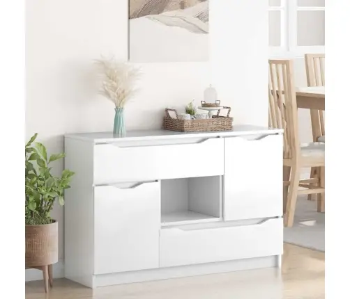 Puse Ar Atvilktni Augsta Spīduma Baltā Krāsa 100 X 30 X 65,6 Vidaxl