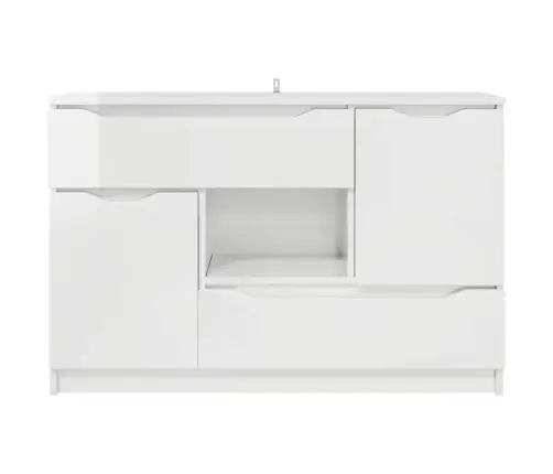 Puse Ar Atvilktni Augsta Spīduma Baltā Krāsa 100 X 30 X 65,6 Vidaxl