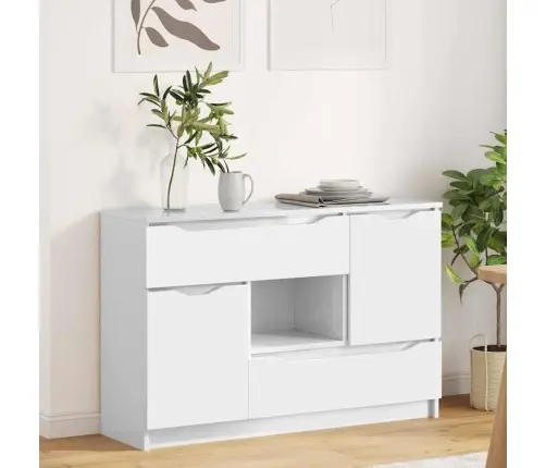 Puse Ar Atvilktni Augsta Spīduma Baltā Krāsa 100 X 30 X 65,6 Vidaxl