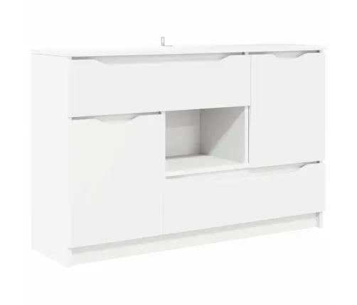 Puse Ar Atvilktni Balts 100 X 30 X 65,6 Inženierijas Koks Vidaxl