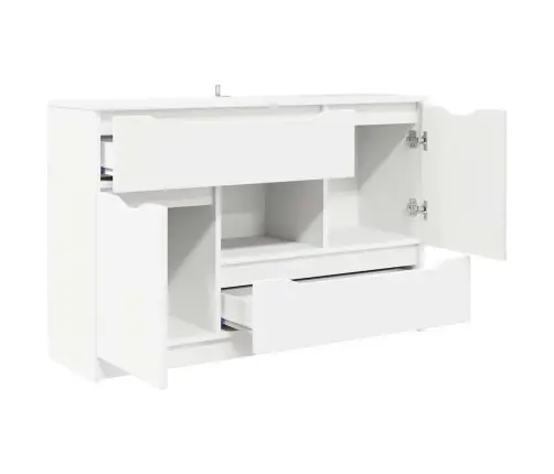 Puse Ar Atvilktni Balts 100 X 30 X 65,6 Inženierijas Koks Vidaxl