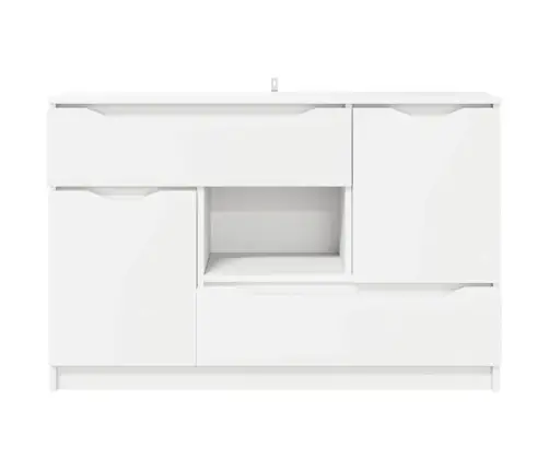 Puse Ar Atvilktni Balts 100 X 30 X 65,6 Inženierijas Koks Vidaxl