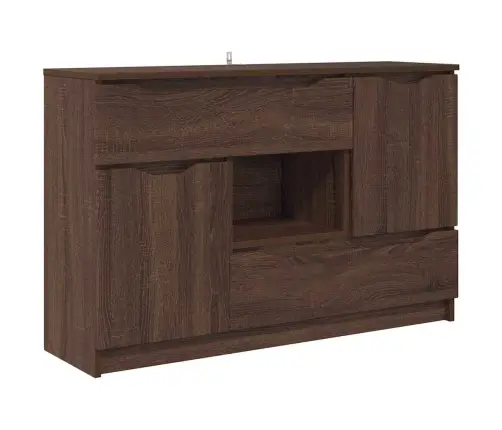 Puse Ar Atvilktni Brūns Ozols 100 X 30 X 65,6 Inženierijas Koks Vidaxl