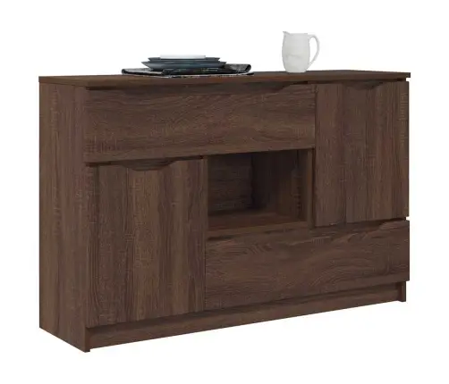 Puse Ar Atvilktni Brūns Ozols 100 X 30 X 65,6 Inženierijas Koks Vidaxl