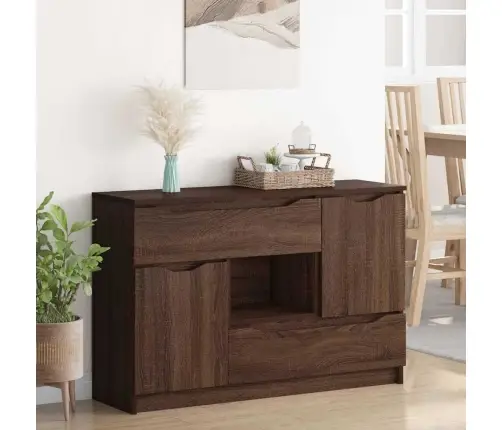 Puse Ar Atvilktni Brūns Ozols 100 X 30 X 65,6 Inženierijas Koks Vidaxl