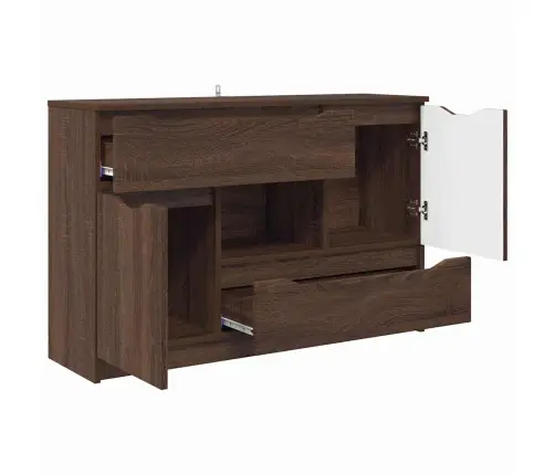 Puse Ar Atvilktni Brūns Ozols 100 X 30 X 65,6 Inženierijas Koks Vidaxl