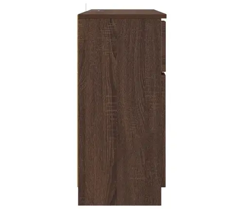 Puse Ar Atvilktni Brūns Ozols 100 X 30 X 65,6 Inženierijas Koks Vidaxl