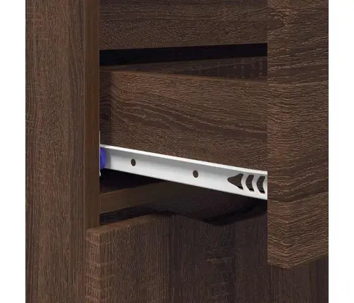 Puse Ar Atvilktni Brūns Ozols 100 X 30 X 65,6 Inženierijas Koks Vidaxl