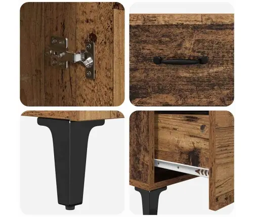 Puse Ar Atvilktni Vecs Koks 69,5 X 34 X 90 Cm Inženierijas Koks Vidaxl