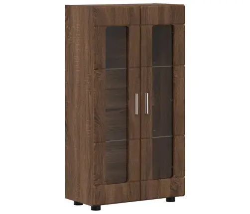 Puse Ar Durvīm Brūns Ozols 55,5 X 29 X 103 Cm Inženierijas Koks Vidaxl