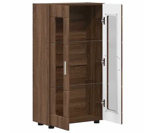 Puse Ar Durvīm Brūns Ozols 55,5 X 29 X 103 Cm Inženierijas Koks Vidaxl