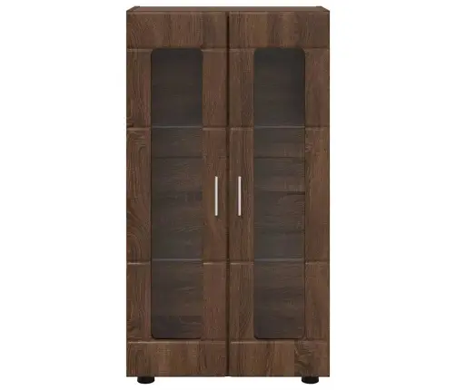 Puse Ar Durvīm Brūns Ozols 55,5 X 29 X 103 Cm Inženierijas Koks Vidaxl