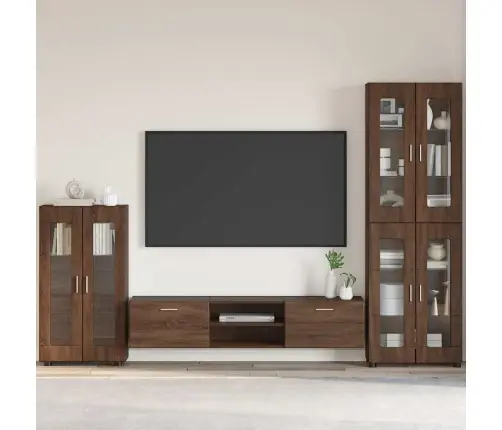 Puse Ar Durvīm Brūns Ozols 55,5 X 29 X 103 Cm Inženierijas Koks Vidaxl