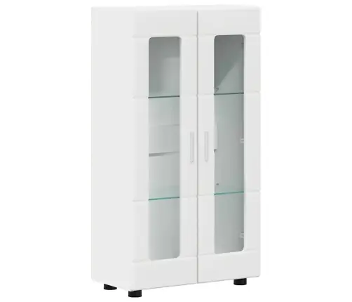 Puse Ar Plauktu Balts 55,5 X 29 X 103 Cm Inženierijas Koks Vidaxl