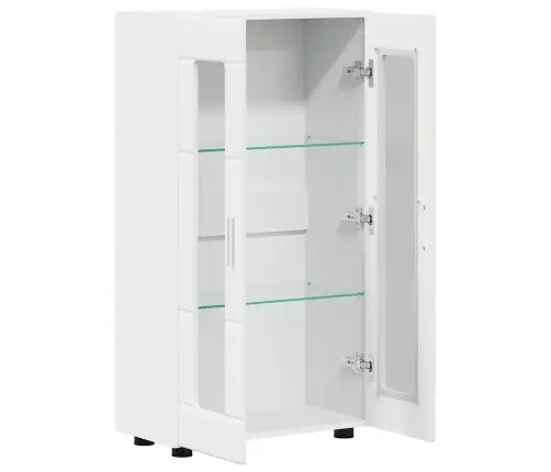 Puse Ar Plauktu Balts 55,5 X 29 X 103 Cm Inženierijas Koks Vidaxl