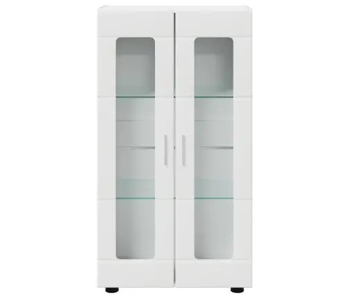 Puse Ar Plauktu Balts 55,5 X 29 X 103 Cm Inženierijas Koks Vidaxl