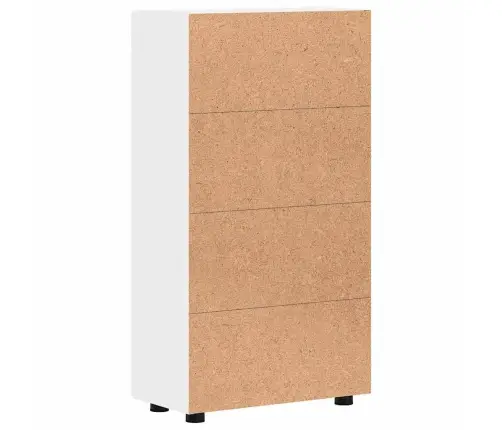Puse Ar Plauktu Balts 55,5 X 29 X 103 Cm Inženierijas Koks Vidaxl