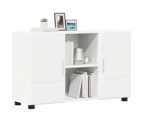 Puse Ar Plauktu Balts 88,5 X 30,5 X 55,5 Cm Inženierijas Koks Vidaxl