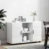 Puse Ar Plauktu Balts 88,5 X 30,5 X 55,5 Cm Inženierijas Koks Vidaxl
