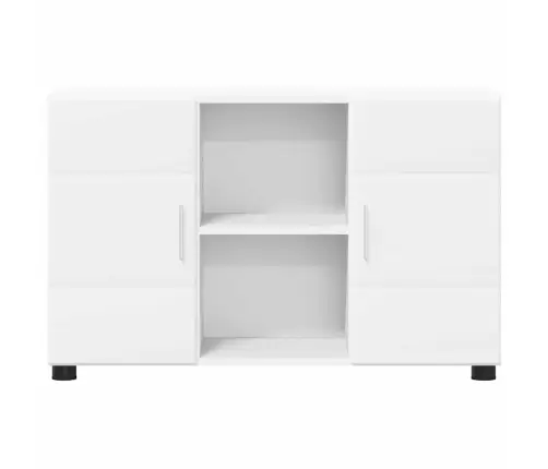 Puse Ar Plauktu Balts 88,5 X 30,5 X 55,5 Cm Inženierijas Koks Vidaxl