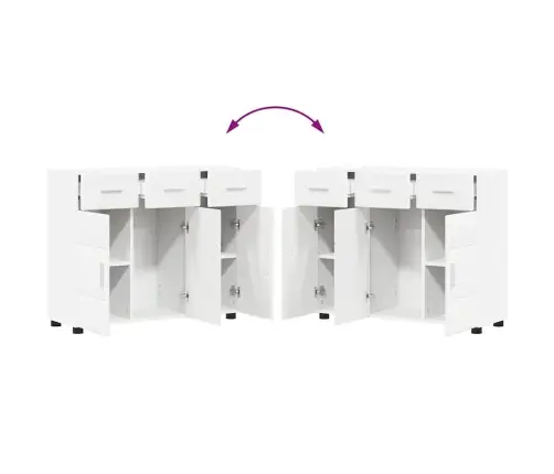 Puse Ar Plauktu Balts 88,5 X 30,5 X 73 Cm Inženierijas Koks Vidaxl