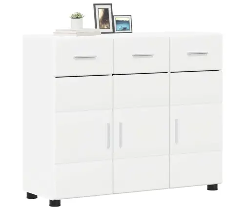 Puse Ar Plauktu Balts 88,5 X 30,5 X 73 Cm Inženierijas Koks Vidaxl