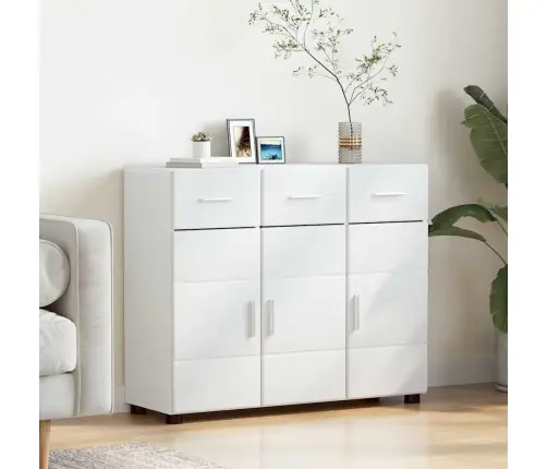 Puse Ar Plauktu Balts 88,5 X 30,5 X 73 Cm Inženierijas Koks Vidaxl