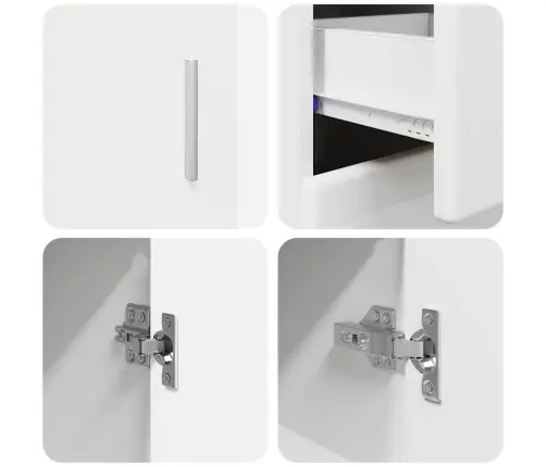 Puse Ar Plauktu Balts 88,5 X 30,5 X 73 Cm Inženierijas Koks Vidaxl