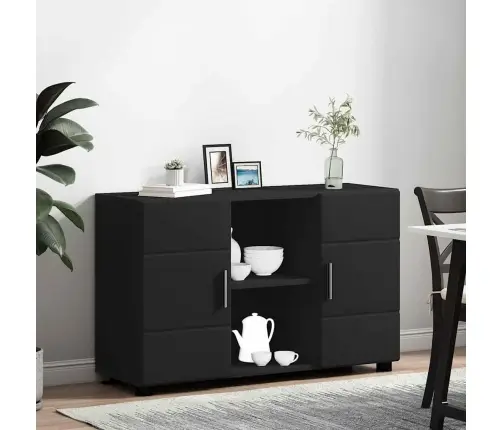 Puse Ar Plauktu Melna 88,5 X 30,5 X 55,5 Cm Inženierijas Koks Vidaxl