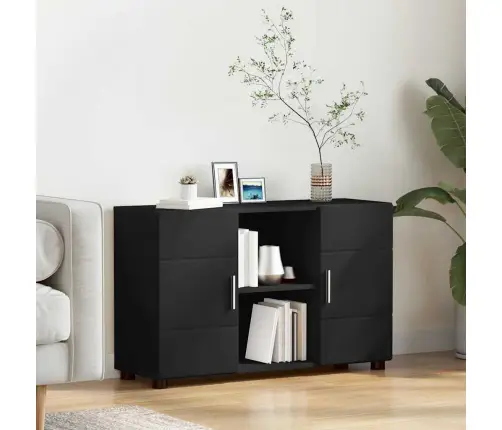 Puse Ar Plauktu Melna 88,5 X 30,5 X 55,5 Cm Inženierijas Koks Vidaxl