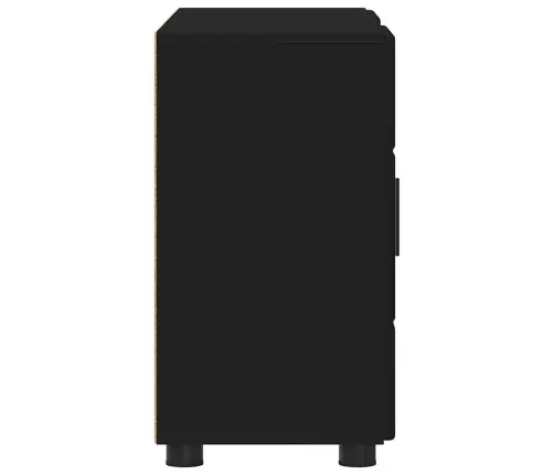 Puse Ar Plauktu Melna 88,5 X 30,5 X 55,5 Cm Inženierijas Koks Vidaxl