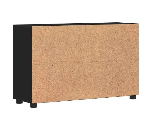 Puse Ar Plauktu Melna 88,5 X 30,5 X 55,5 Cm Inženierijas Koks Vidaxl