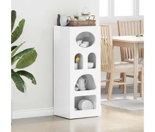 Puse Augsta Spīduma Baltā Krāsa 40 X 35 X 100,5 Cm Vidaxl