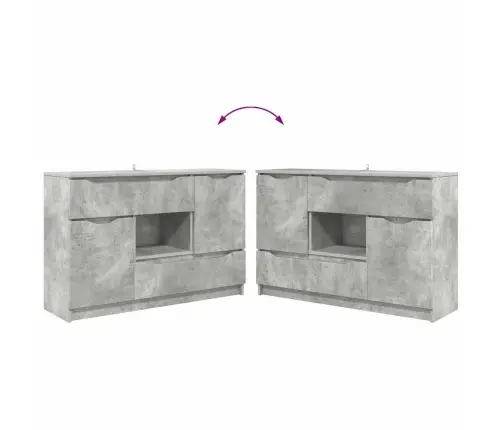 Puse Betona Pelēks 100 X 30 X 65,6 Inženierijas Koks Vidaxl