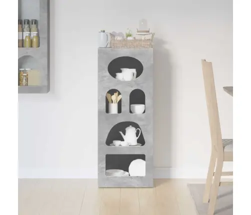 Puse Betona Pelēks 40 X 35 X 100,5 Cm Inženierijas Koks Vidaxl