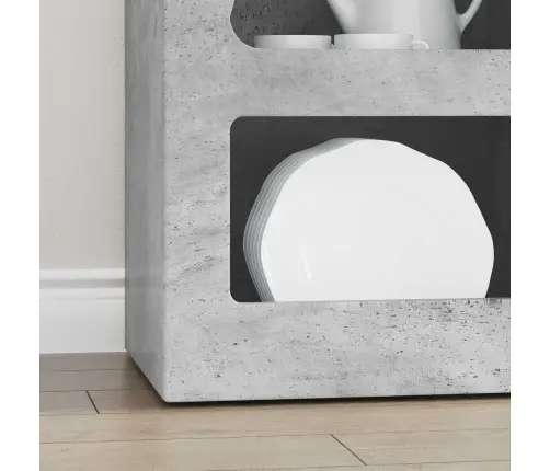 Puse Betona Pelēks 40 X 35 X 100,5 Cm Inženierijas Koks Vidaxl