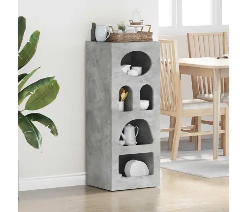 Puse Betona Pelēks 40 X 35 X 100,5 Cm Inženierijas Koks Vidaxl