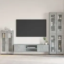 Puse Betona Pelēks 55,5 X 29 X 103 Cm Inženierijas Koks Vidaxl