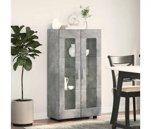 Puse Betona Pelēks 55,5 X 29 X 103 Cm Inženierijas Koks Vidaxl