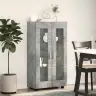 Puse Betona Pelēks 55,5 X 29 X 103 Cm Inženierijas Koks Vidaxl