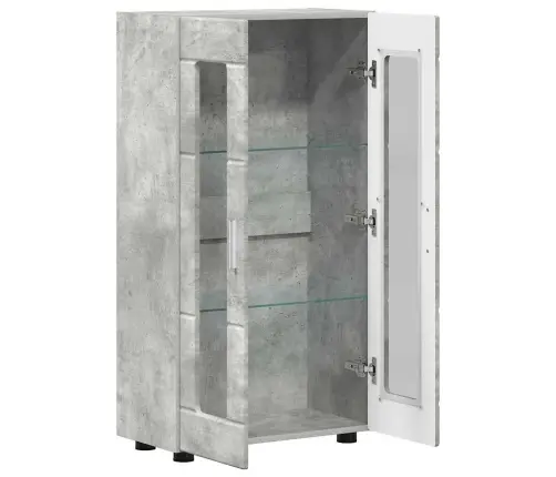 Puse Betona Pelēks 55,5 X 29 X 103 Cm Inženierijas Koks Vidaxl