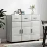 Puse Betona Pelēks 88,5 X 30,5 X 73 Cm Inženierijas Koks Vidaxl