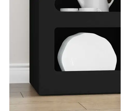 Puse Melna 40 X 35 X 100,5 Cm Inženierijas Koks Vidaxl