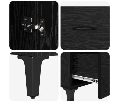 Puse Melns Ozolkoks 69,5 X 34 X 90 Cm Inženierijas Koks Vidaxl