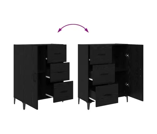 Puse Melns Ozolkoks 69,5 X 34 X 90 Cm Inženierijas Koks Vidaxl